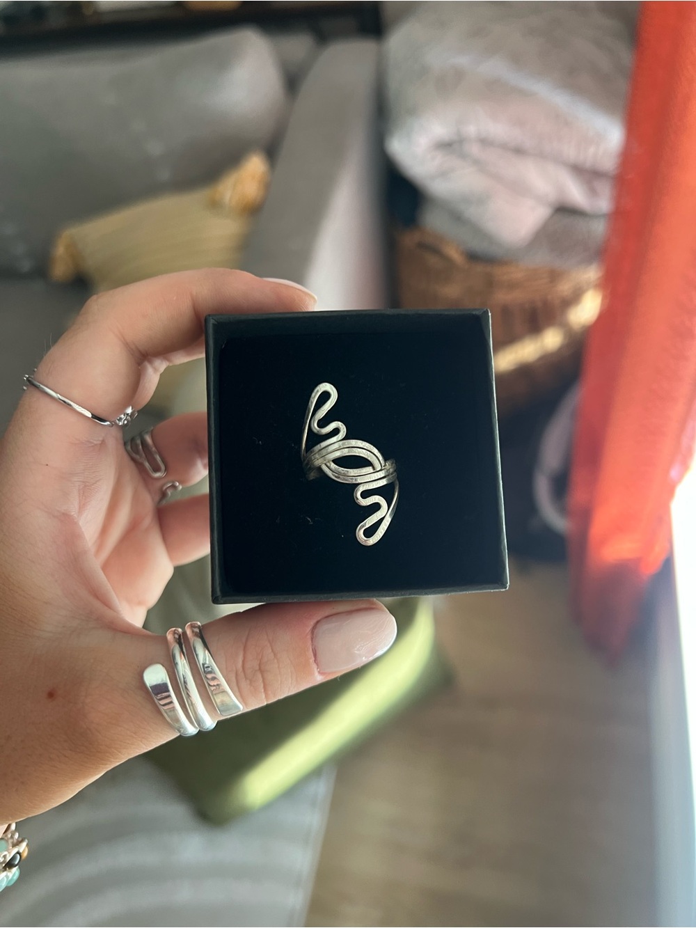 Sterling Silver Swirl Openwork Ring - Silver